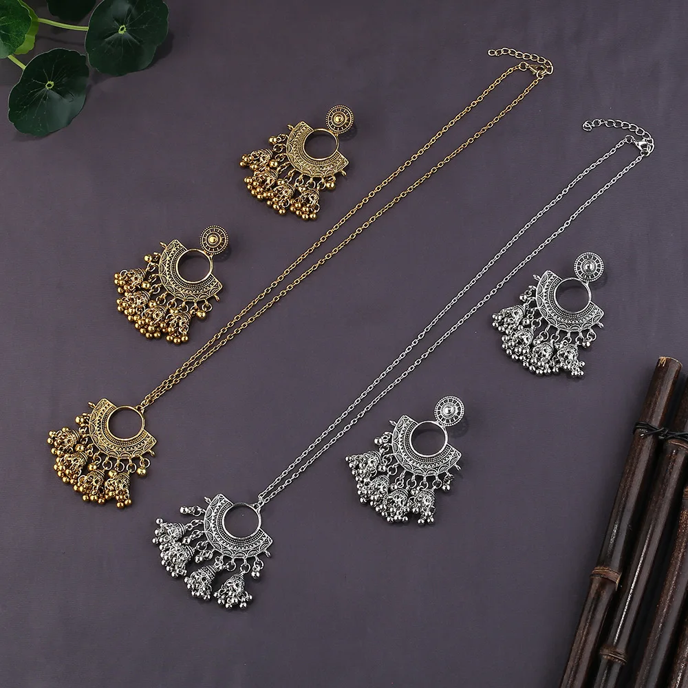 2pcs/Set Bell Personality Earrings Necklaces For Women Accessories Long Chain Jewelry On The Neck Decoration Earring Friend Gift
2pcs/Set Bell Personality Earrings Necklaces For Women Accessories Long Chain Jewelry On The Neck Decoration Earring Friend Gift