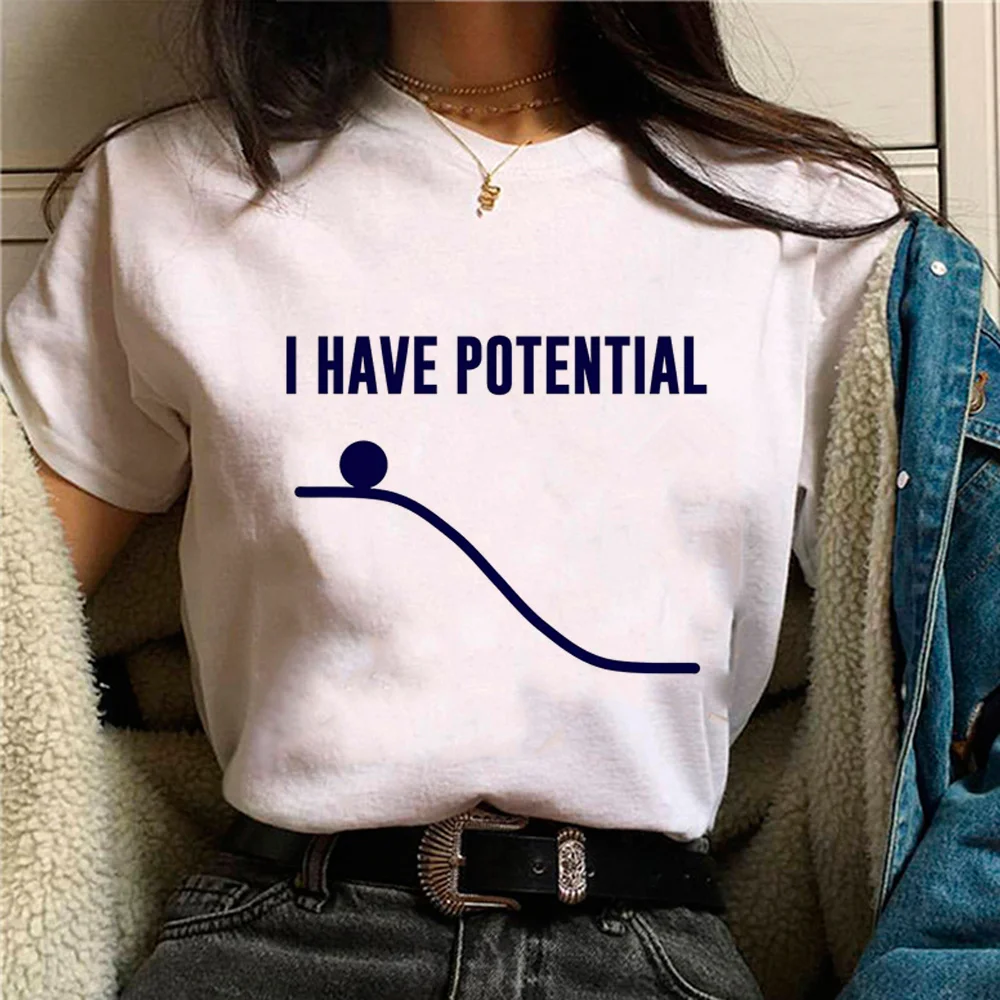 Женская футболка из аниме «I has Potential Energy top» Y2K, забавная одежда из японского аниме
Женская футболка из аниме «I has Potential Energy top» Y2K, забавная одежда из японского аниме