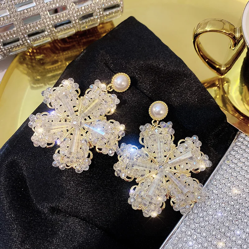 S925 Silvers Crystal Flower Pendant Earrings Exaggerated Jewellery for Woman Earrings 2021 Unusual New Fashion
S925 Silvers Crystal Flower Pendant Earrings Exaggerated Jewellery for Woman Earrings 2021 Unusual New Fashion