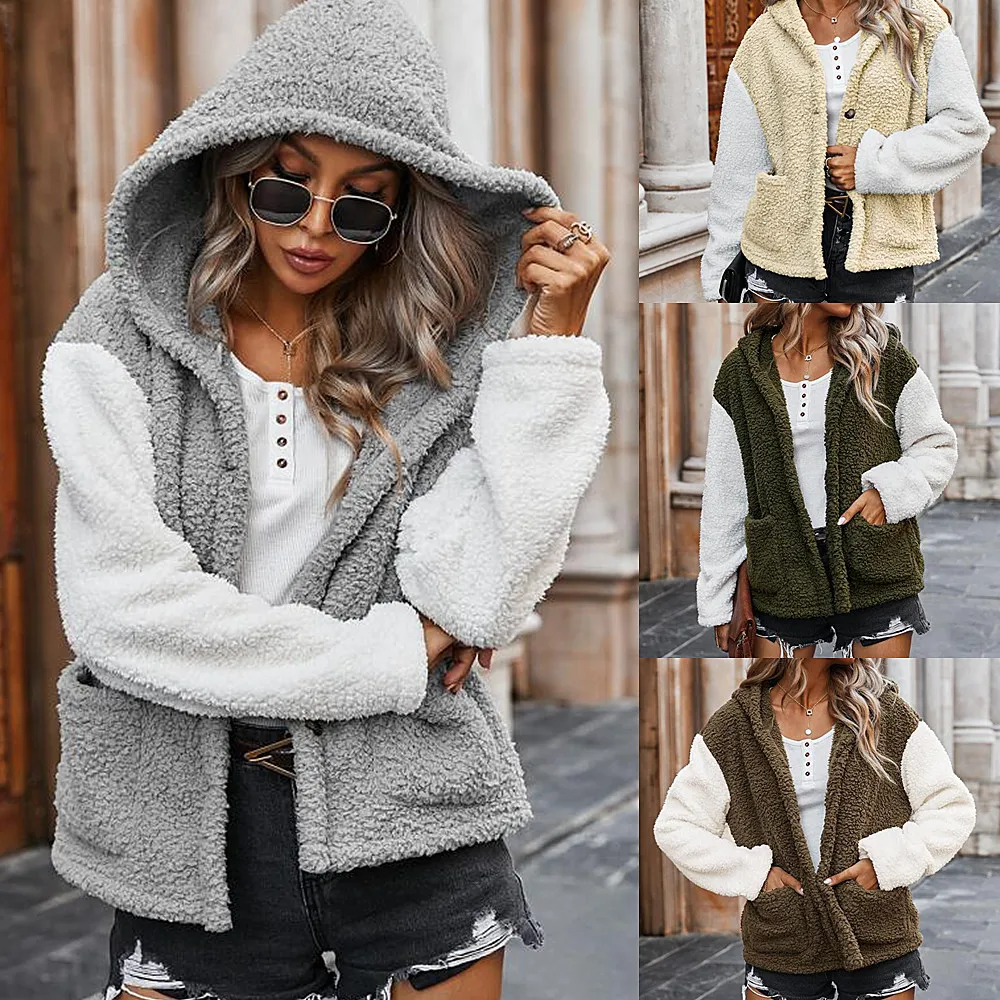 Women's clothing 2023 autumn/winter color matching hooded jacket, thickened for women
Women's clothing 2023 autumn/winter color matching hooded jacket, thickened for women