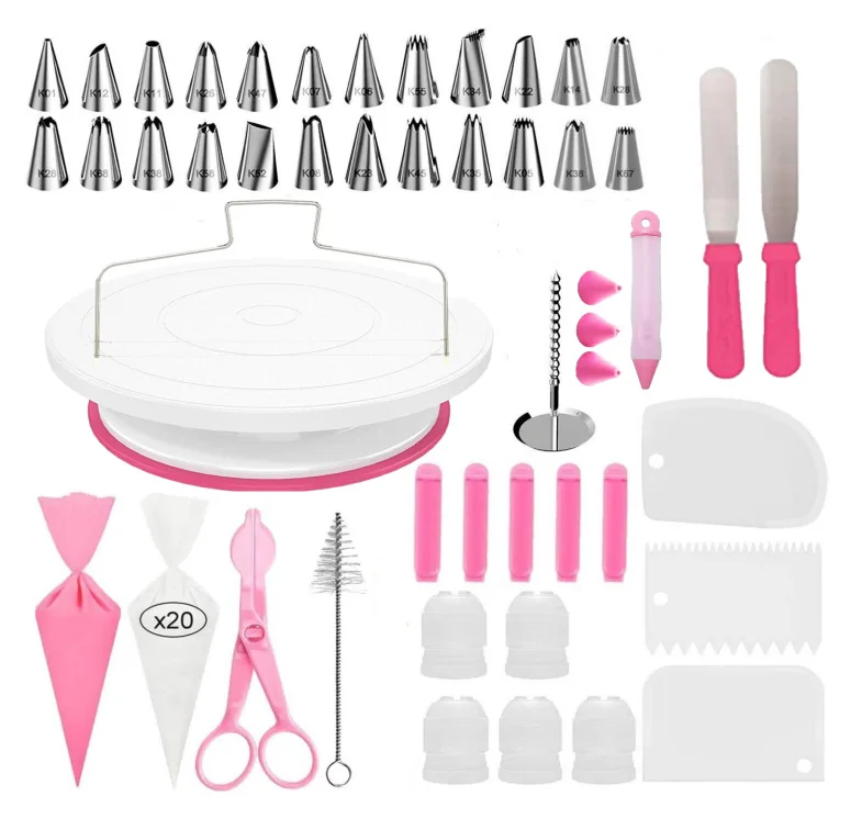 70 Piece Piping Tip Set Cake Turntable Cake Decorating Tools Kit Rotary Table Baking Tool Piping Bag Accessorie Baking Supplie
70 Piece Piping Tip Set Cake Turntable Cake Decorating Tools Kit Rotary Table Baking Tool Piping Bag Accessorie Baking Supplie