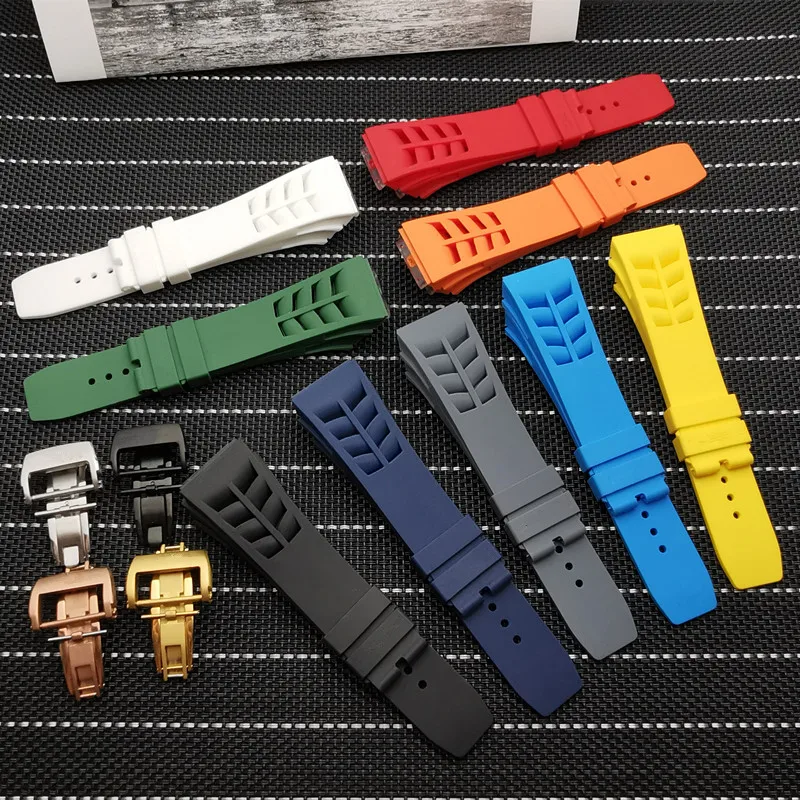 Top quality men Waterproof Natural Rubber 20mm Watchband for Richard Watch Mille Strap band butterfly buckle Screw interface
Top quality men Waterproof Natural Rubber 20mm Watchband for Richard Watch Mille Strap band butterfly buckle Screw interface