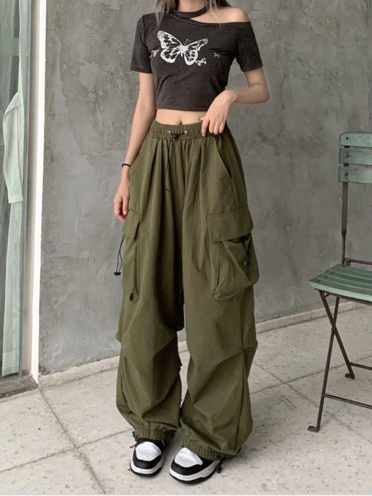 Y2K Streetwear Baggy Pants Casual Drawstring Loose Wide Leg Straight Trousers Vintage High Waist Women Cargo Pants Sweatpants
Y2K Streetwear Baggy Pants Casual Drawstring Loose Wide Leg Straight Trousers Vintage High Waist Women Cargo Pants Sweatpants