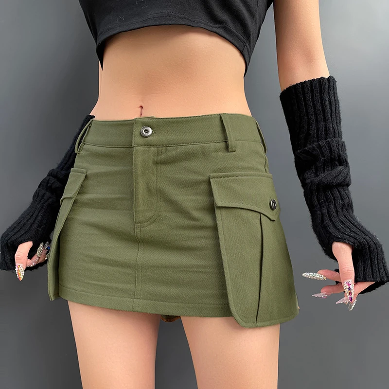 Summer Sexy Slim Fashion Club Safari Ruffles Big Pockets Low Waist Casual Mini Skirt Women Skinny Skirts Girl Gothic Skirt
Summer Sexy Slim Fashion Club Safari Ruffles Big Pockets Low Waist Casual Mini Skirt Women Skinny Skirts Girl Gothic Skirt