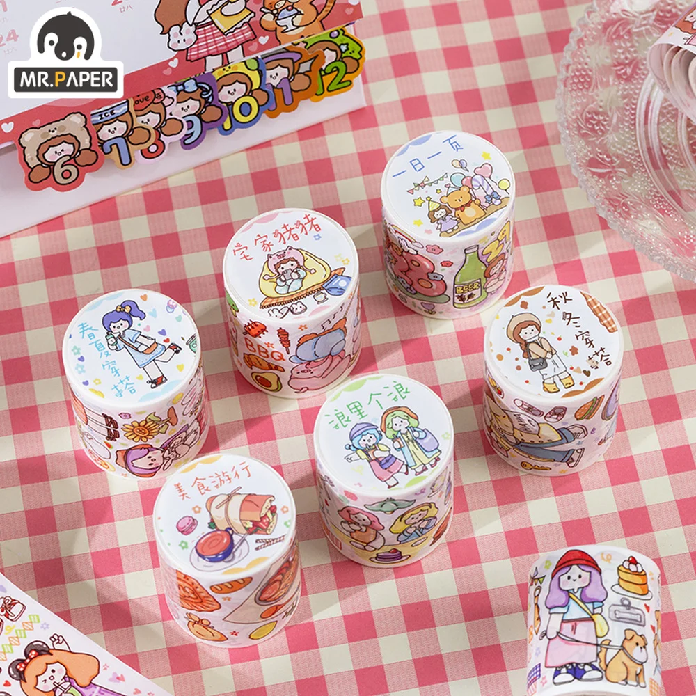 Mr.paper 6 Style Cartoon Characters and Paper Tape Hand-painted Little Girl Cute Scrapbook Hand Account DIY Decoration Materials
Mr.paper 6 Style Cartoon Characters and Paper Tape Hand-painted Little Girl Cute Scrapbook Hand Account DIY Decoration Materials