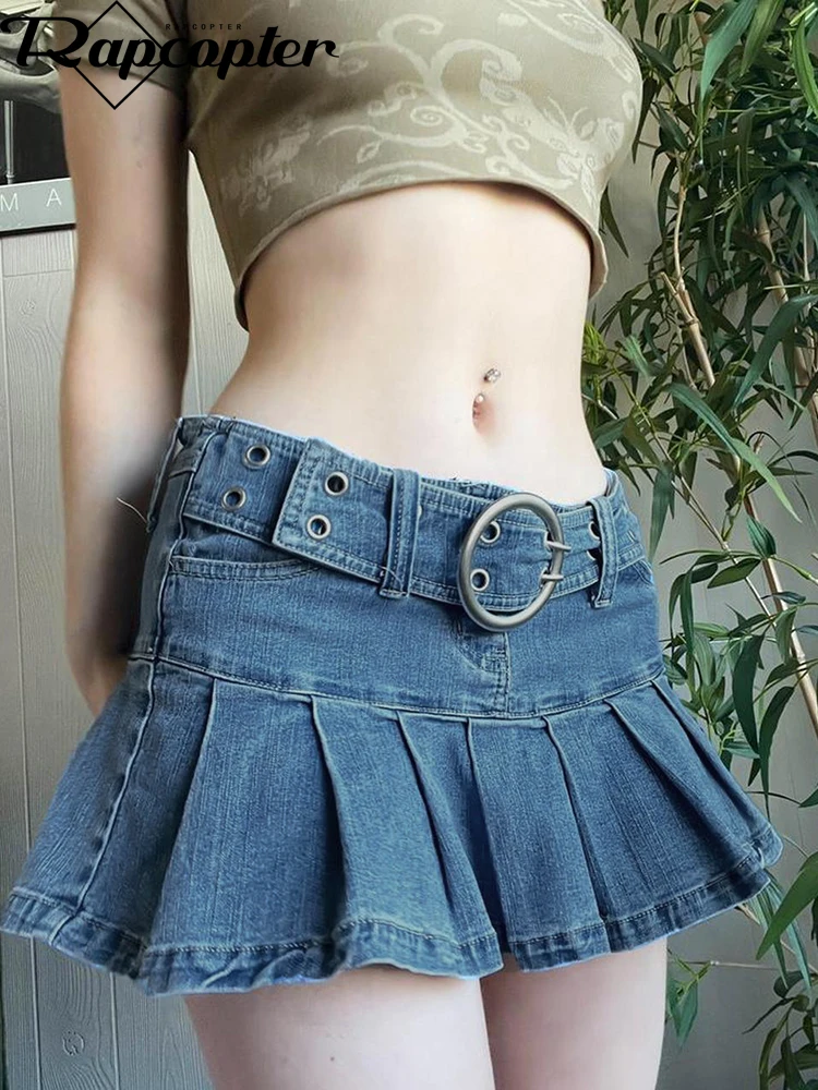 Rapcopter Y2K Belt Jeans Skirts Low Waisted Patched Retro Mini Skirts Women Harajuku Cute Grunge Korean Fashion Short Skirts 90s
Rapcopter Y2K Belt Jeans Skirts Low Waisted Patched Retro Mini Skirts Women Harajuku Cute Grunge Korean Fashion Short Skirts 90s