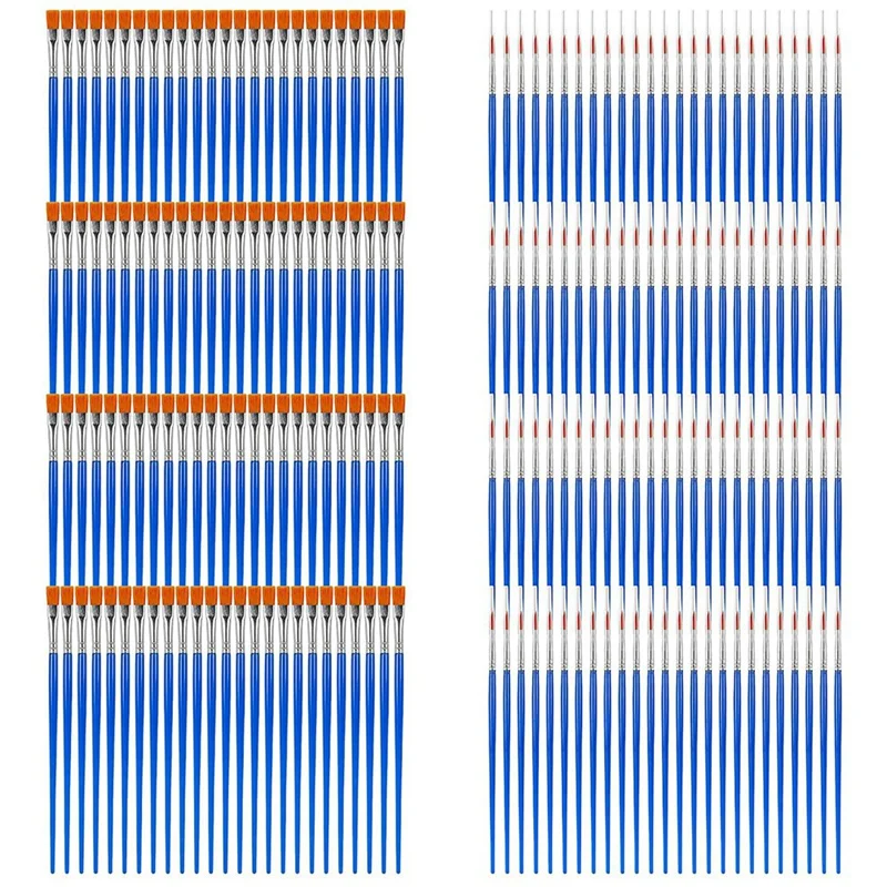 100 Flat Paint Brushes and 100 Fine Detail Paint Brushes, Paint Brush for Acrylic Oil Tempera Watercolor Paints
100 Flat Paint Brushes and 100 Fine Detail Paint Brushes, Paint Brush for Acrylic Oil Tempera Watercolor Paints