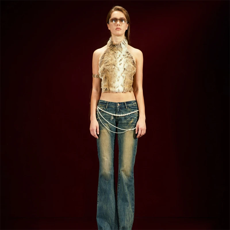 2023ss New women's fashion high street leopard print suspender vest y2k high-quality fluff short style casual hanging neck vest 
2023ss New women's fashion high street leopard print suspender vest y2k high-quality fluff short style casual hanging neck vest