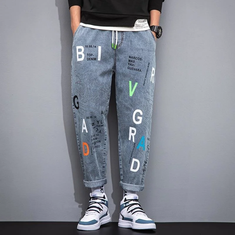 Letter Print Harem Denim Pants Mens Hip Hop Streetwear Spring Summer New Casual Loose Cowboy Trousers Korean Fashion Men Jeans
Letter Print Harem Denim Pants Mens Hip Hop Streetwear Spring Summer New Casual Loose Cowboy Trousers Korean Fashion Men Jeans