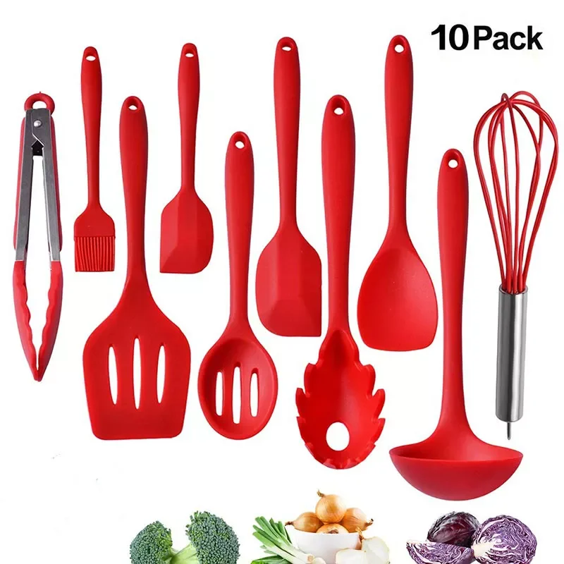 NEW2023 10pcs Non-Stick Kitchenware Silicone Heat Resistant Kitchen Cooking Utensils Baking Tool Cooking Tool Sets
NEW2023 10pcs Non-Stick Kitchenware Silicone Heat Resistant Kitchen Cooking Utensils Baking Tool Cooking Tool Sets