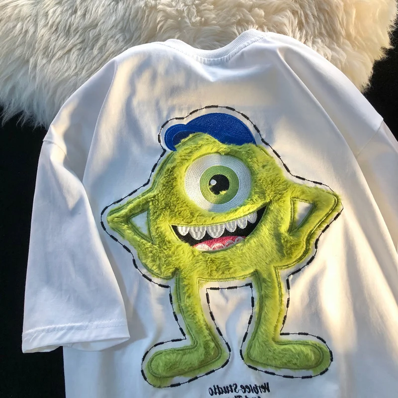Street fun one-eyed monster embroidery short-sleeved O-neck T-shirts women's summer loose couple oversize y2k top T-shirt womens
Street fun one-eyed monster embroidery short-sleeved O-neck T-shirts women's summer loose couple oversize y2k top T-shirt womens