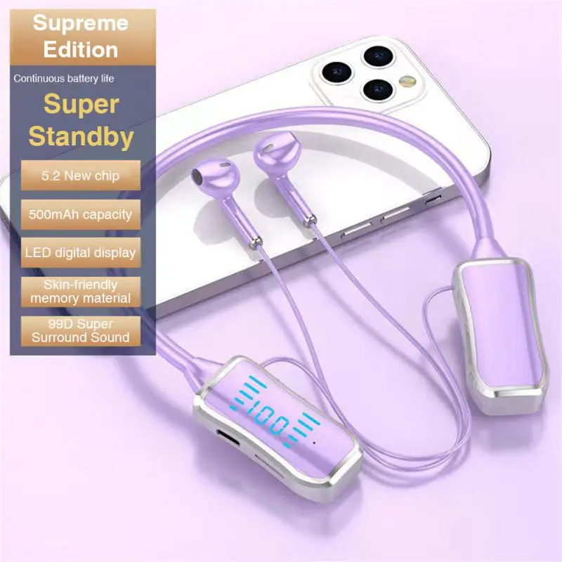Long Standby Earbuds Neck Mounted Wireless Headphones Hd Call With Mic Headset Hifi Sound Earphones Sports
Long Standby Earbuds Neck Mounted Wireless Headphones Hd Call With Mic Headset Hifi Sound Earphones Sports
