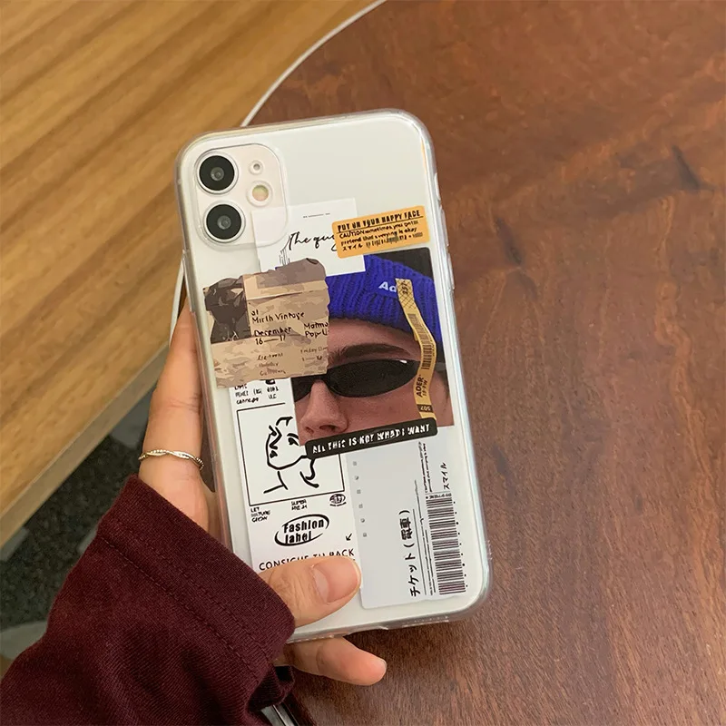 INS Labels Cool Boy Phone Case Cartoon Decor Tansparent TPU Cute Phone Case For iphone 13 12 11 Pro X XR XS Max Protection Case
INS Labels Cool Boy Phone Case Cartoon Decor Tansparent TPU Cute Phone Case For iphone 13 12 11 Pro X XR XS Max Protection Case