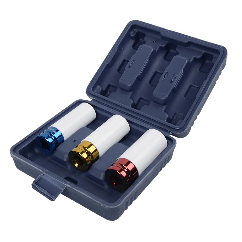 3Pcs 17/19/21mm Tire Hex Socket Colorful Sleeve Tire Protection Sleeve Deep Impact Nut Sockets 1/2 Inch Steam Socket Tool Box
3Pcs 17/19/21mm Tire Hex Socket Colorful Sleeve Tire Protection Sleeve Deep Impact Nut Sockets 1/2 Inch Steam Socket Tool Box