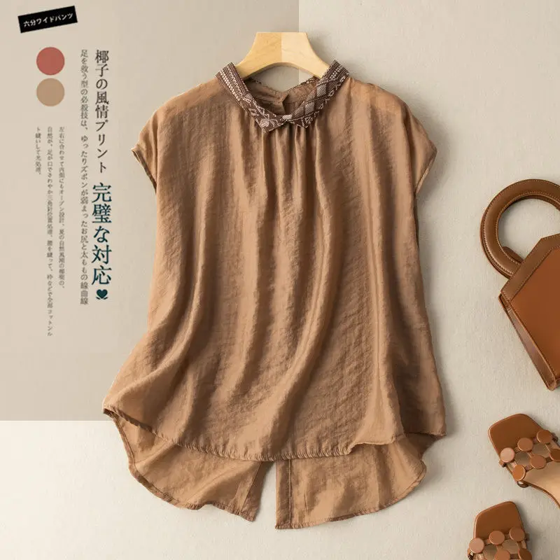 Export Tail Single Cotton Linen Shirt Japanese Short-sleeved T-shirt Loose Top Women
Export Tail Single Cotton Linen Shirt Japanese Short-sleeved T-shirt Loose Top Women