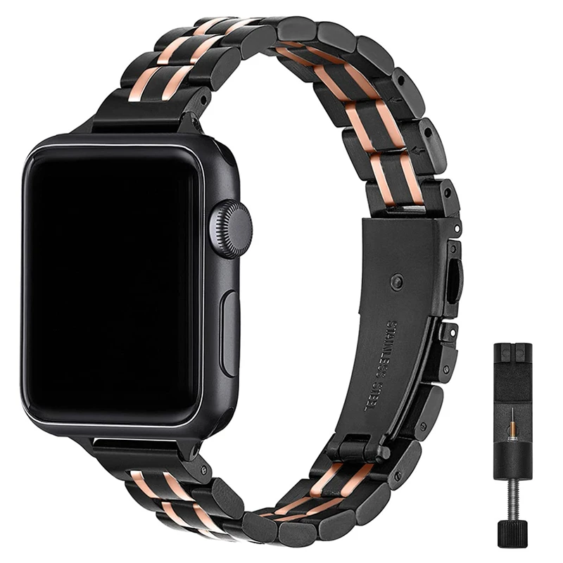 Slim strap for Apple Watch band 41mm 40mm 38mm 45mm 42 44mm Women Thin Metal Stainless Steel iWatch series SE 7 6 5 4 3 Bracelet
Slim strap for Apple Watch band 41mm 40mm 38mm 45mm 42 44mm Women Thin Metal Stainless Steel iWatch series SE 7 6 5 4 3 Bracelet