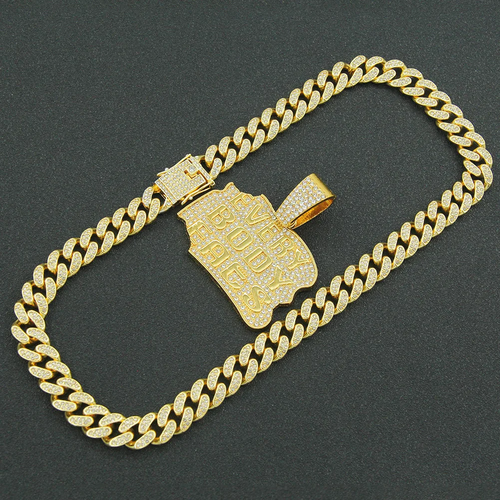 Iced Out Cuban Chains Bling Diamond Letter Rapper Rhinestone Pendants Mens Necklaces Gold Charm Jewelry for Boys Women Choker
Iced Out Cuban Chains Bling Diamond Letter Rapper Rhinestone Pendants Mens Necklaces Gold Charm Jewelry for Boys Women Choker