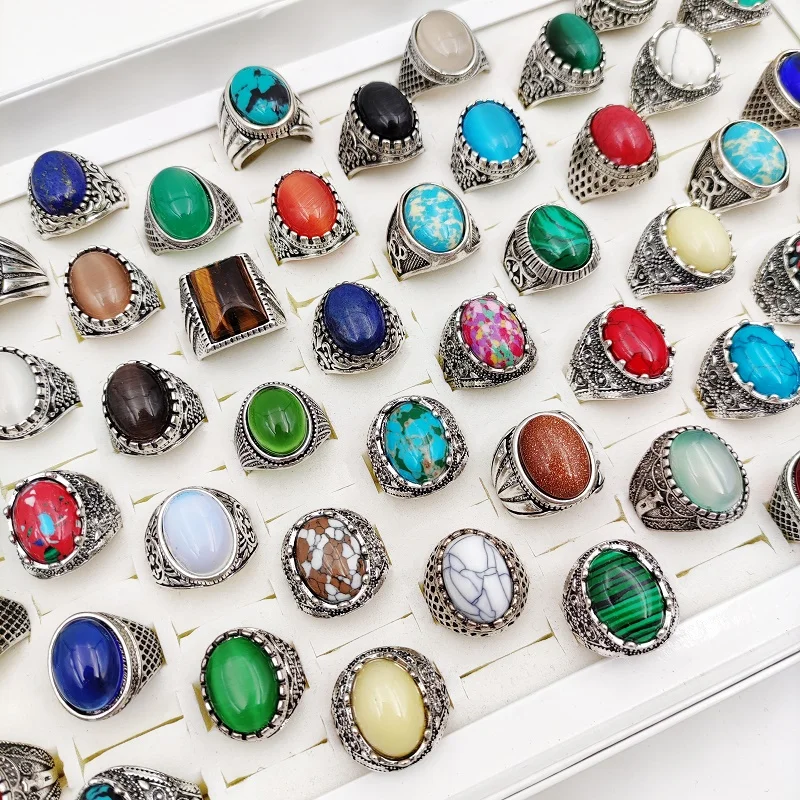 Wholesale 10/20/30Pcs/Lot Vintage Stone Rings for Women Antique Silver Multicolor Opal Ring Party Bohemia Men Charm Jewelry Gift
Wholesale 10/20/30Pcs/Lot Vintage Stone Rings for Women Antique Silver Multicolor Opal Ring Party Bohemia Men Charm Jewelry Gift