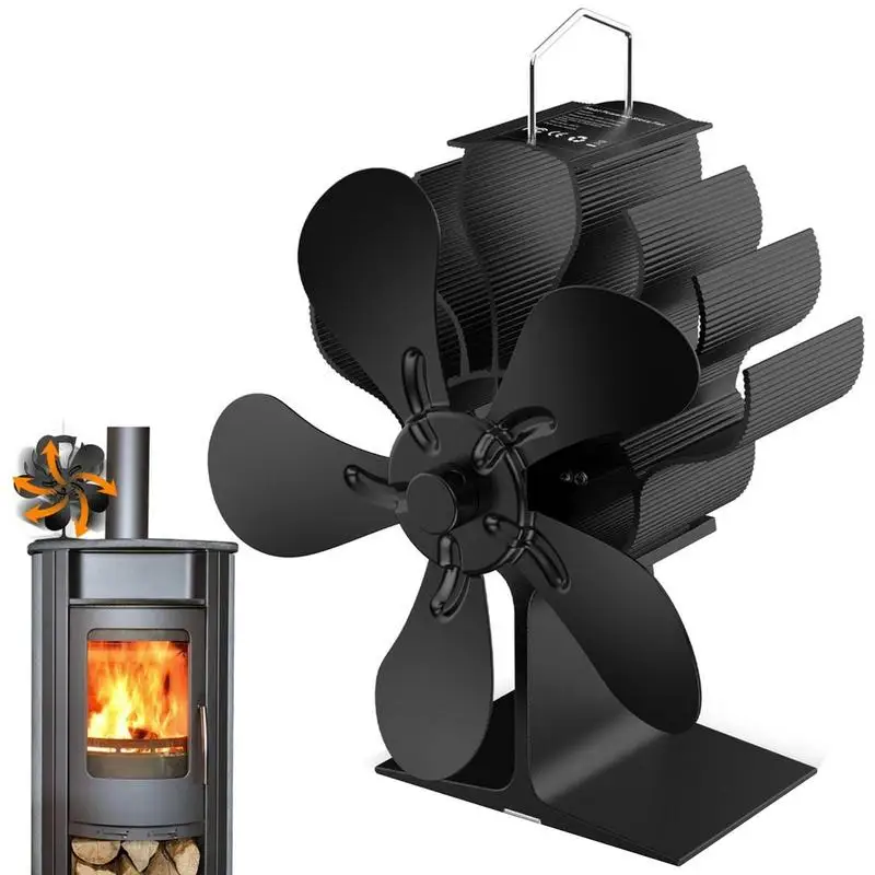 

Thermoelectric Stove Fan 6 -Blade Heat Powered Stove Fan Wood Stove Fan Heat Powered Fireplace Fan For Gases/Pellet/ Efficient