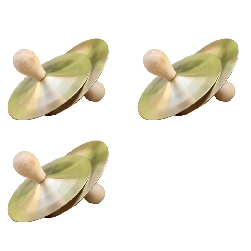 3 Pair 9Cm Hand Percussion Copper Cymbals Children Musical Instrument Education Toys Brass 
3 Pair 9Cm Hand Percussion Copper Cymbals Children Musical Instrument Education Toys Brass