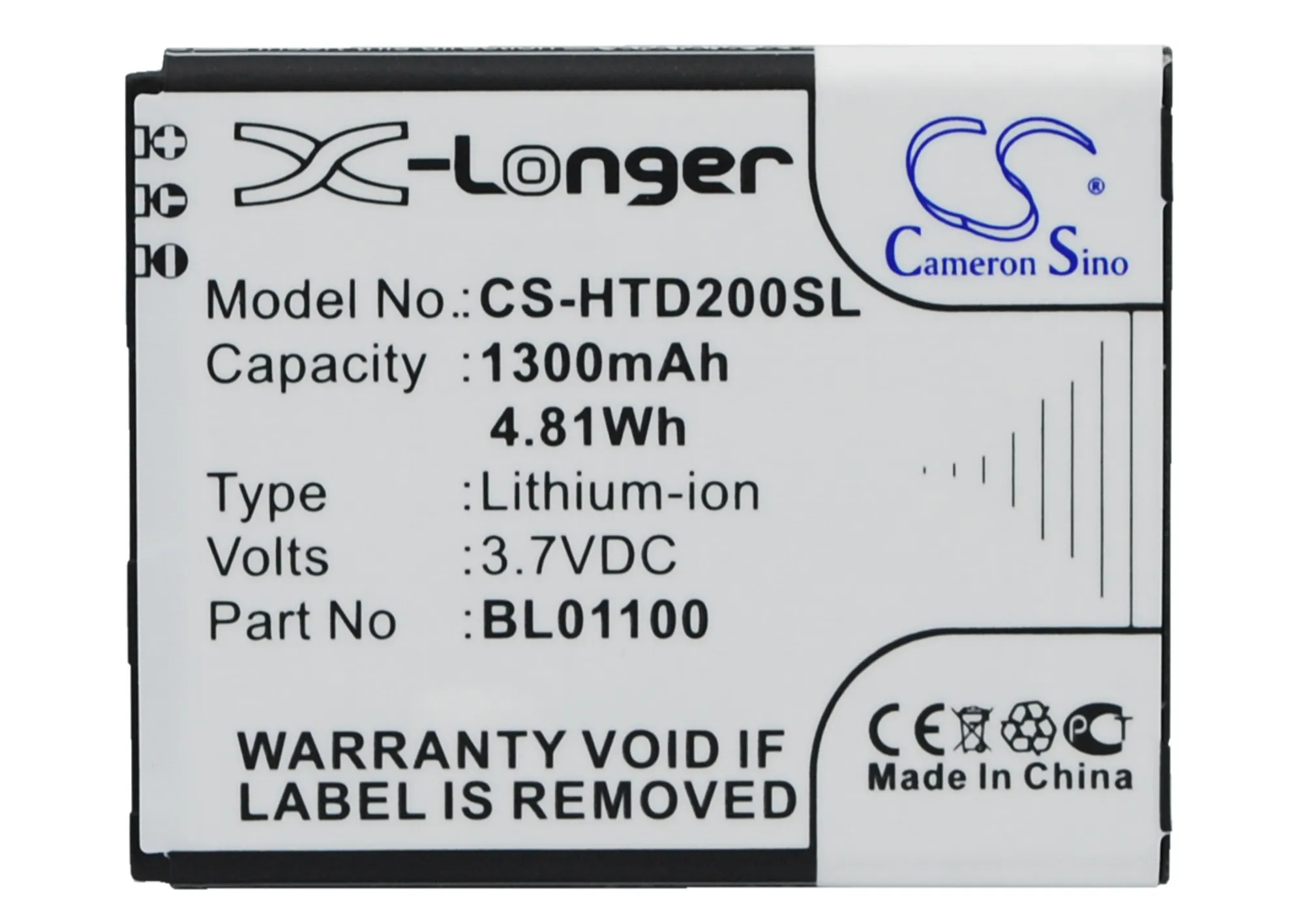 1300mAh 99H10905-00 BL01100 35H00194-04M BA S850 35H00194-00M BA S840 Battery for HTC Desire 200 102e G2 A320E PO60100 Golf Desi
1300mAh 99H10905-00 BL01100 35H00194-04M BA S850 35H00194-00M BA S840 Battery for HTC Desire 200 102e G2 A320E PO60100 Golf Desi