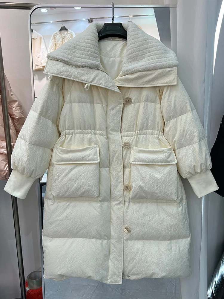 Fitaylor Winter Women Turn-down Collar Button Zipper Long Coat Casual Lady Thick Warm Puffer Coat Female Duck Down Coat
Fitaylor Winter Women Turn-down Collar Button Zipper Long Coat Casual Lady Thick Warm Puffer Coat Female Duck Down Coat