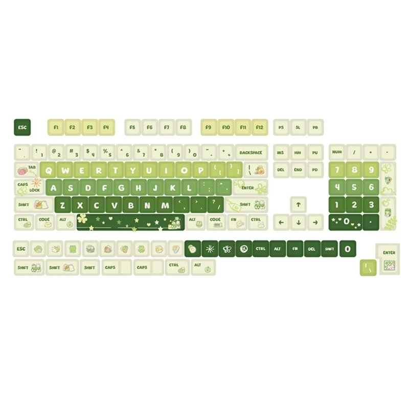 

PBT Keycaps 133-Key Light Green Theme Sublimation XDA Mechanical Keyboard Keycap forMX Switches Brown