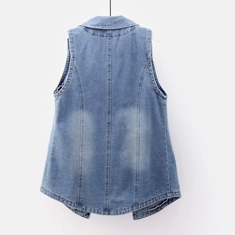 Design Patch Embroidery Denim Women Waistcoat Slim Mid Long Sleeveless Jacket Spring Autumn Korean Style Jeans Vest Female
Design Patch Embroidery Denim Women Waistcoat Slim Mid Long Sleeveless Jacket Spring Autumn Korean Style Jeans Vest Female