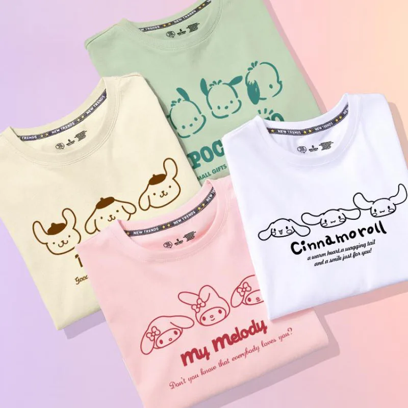 Kawaii Sanrio Short Sleeve T-Shirt Clothes Cartoon Kuromi My Melody Cinnamoroll PompomPurin Loose Summer Girlfriends Outfit Gift
Kawaii Sanrio Short Sleeve T-Shirt Clothes Cartoon Kuromi My Melody Cinnamoroll PompomPurin Loose Summer Girlfriends Outfit Gift