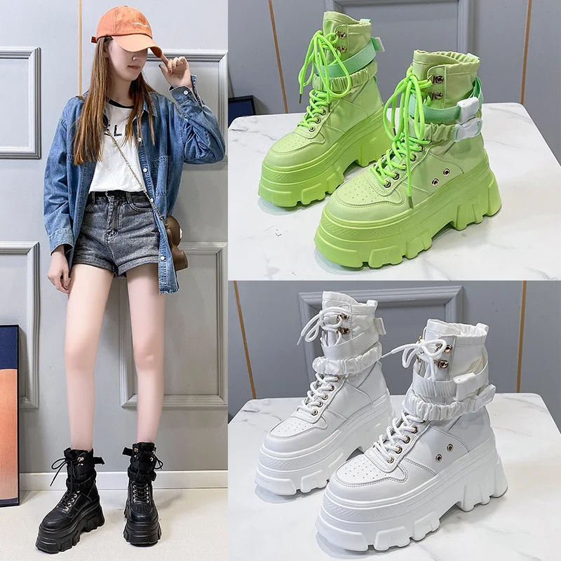 British Style Boots Women's Autumn New Thick-soled Heightened Short Boots Handsome Motorcycle Boots Tide Cool Short Boots 
British Style Boots Women's Autumn New Thick-soled Heightened Short Boots Handsome Motorcycle Boots Tide Cool Short Boots