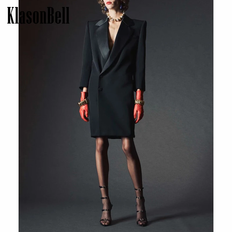 10.15 KlasonBell Runway Fashion Black Shoulder Pads Collect Waist Blazer Dress Women
10.15 KlasonBell Runway Fashion Black Shoulder Pads Collect Waist Blazer Dress Women