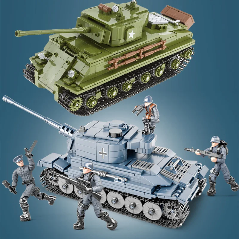 1150pcs Military King Tiger Heavy Tank Building Blocks Military Bricks Set Weapons Soldiers Model Kids DIY to Toys Boys Gifts
1150pcs Military King Tiger Heavy Tank Building Blocks Military Bricks Set Weapons Soldiers Model Kids DIY to Toys Boys Gifts