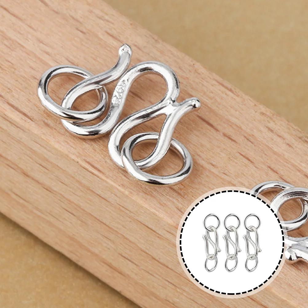 3 Pcs Double Ring Buckle Bracelet Jewelry DIY Clasps Accessory Connector S925 Silver Making Ear hook Rubber bands for bracelets
3 Pcs Double Ring Buckle Bracelet Jewelry DIY Clasps Accessory Connector S925 Silver Making Ear hook Rubber bands for bracelets