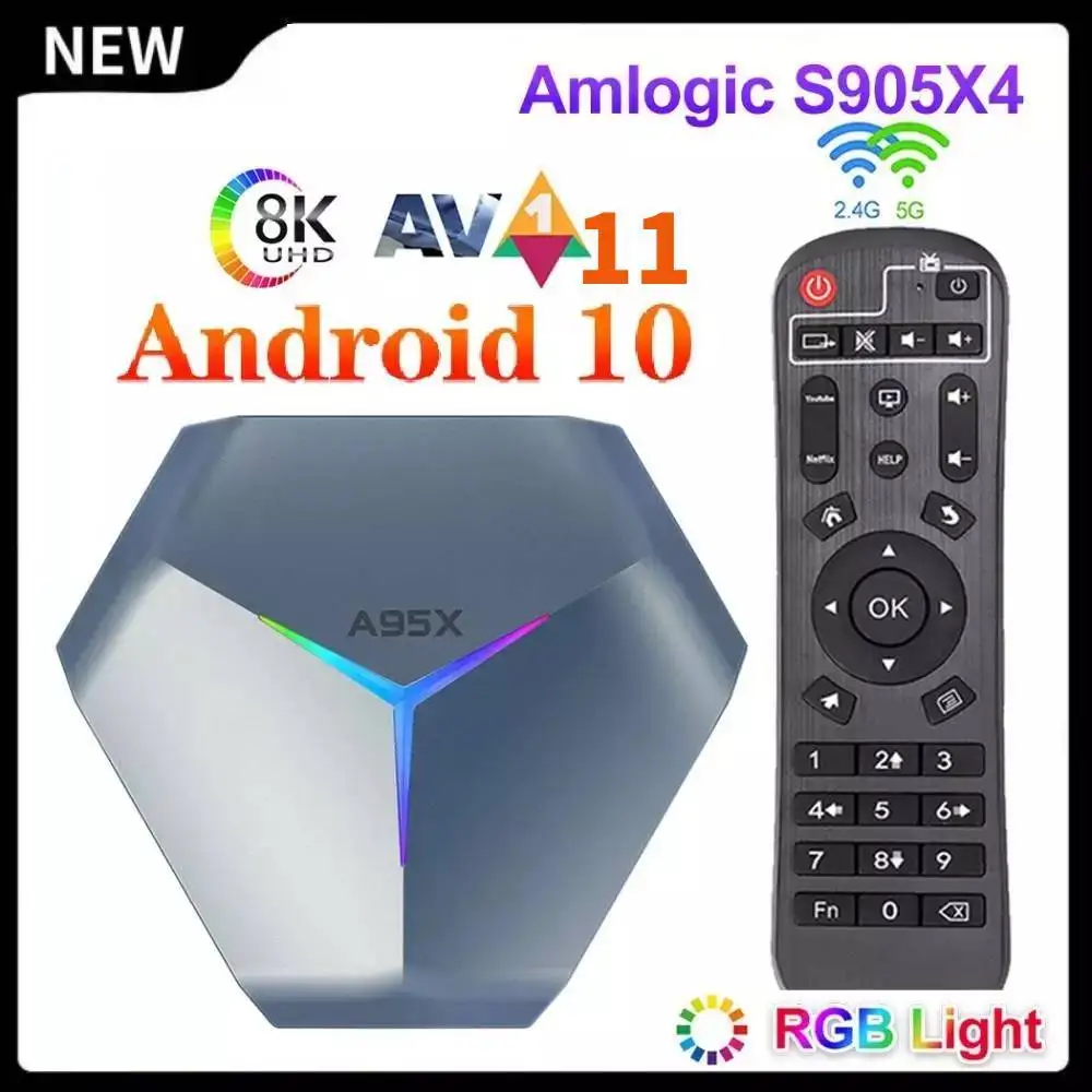A95X F4 Amlogic S905X4 RGB Light Smart TV Box Android 11 Max 4G 128GB Dual Wifi Youtube 8K Media Player Android 11.0 Set Top Box
A95X F4 Amlogic S905X4 RGB Light Smart TV Box Android 11 Max 4G 128GB Dual Wifi Youtube 8K Media Player Android 11.0 Set Top Box