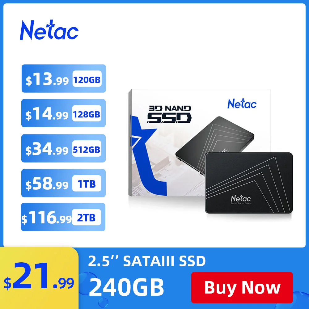

Внутренний твердотельный накопитель Netac SSD 240 ГБ SSD 1 ТБ SATA3 SATA SSD 512 ГБ 256 ГБ 128 ГБ 480 ГБ 120 ГБ 2,5 hdd для ноутбука