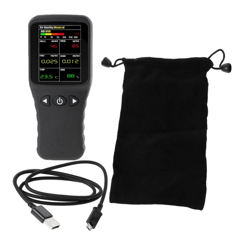 Air Quality Indoor PM2.5 PM10 TVOC HCHO Detector Meter Formaldehyde Air Drop Shipping
Air Quality Indoor PM2.5 PM10 TVOC HCHO Detector Meter Formaldehyde Air Drop Shipping