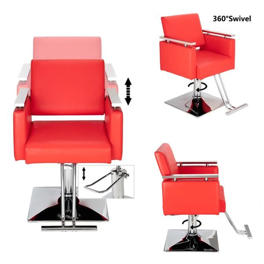 Comfortable Square Base Boutique Hair Salon Special Hairdressing Chair Beauty Chair Red
Comfortable Square Base Boutique Hair Salon Special Hairdressing Chair Beauty Chair Red