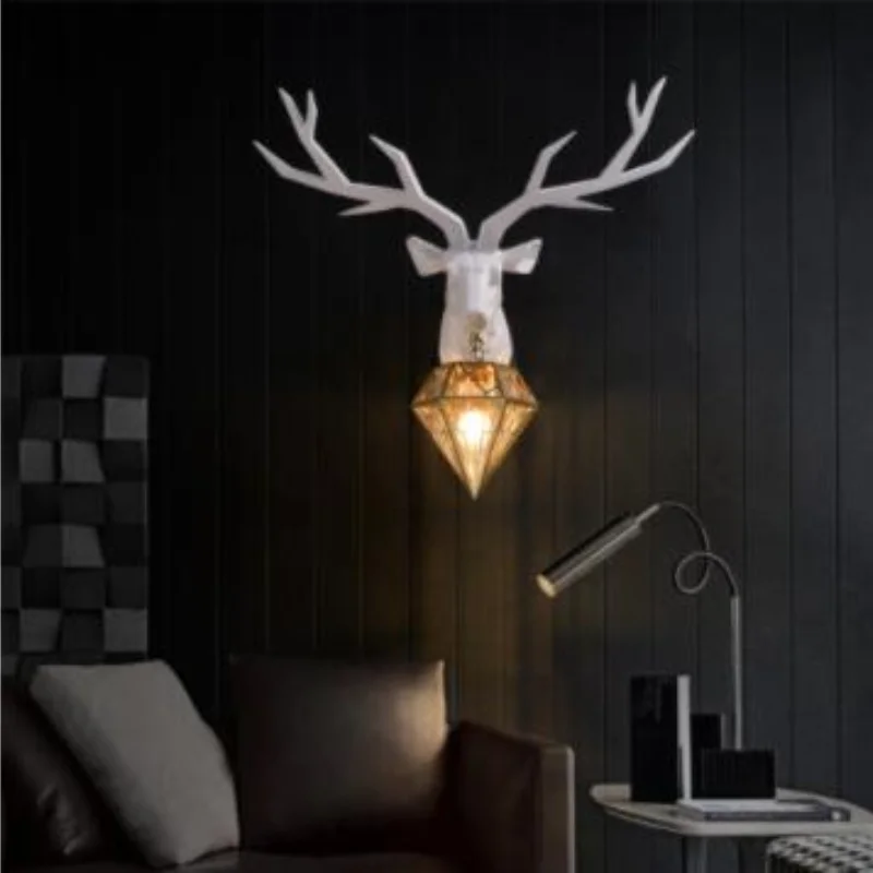Modern Resin Deer Art Industrial Decor Wall Lamp Gold Glass Lampshade Wall Light Living Room Wall Lights for Home Vanity Light
Modern Resin Deer Art Industrial Decor Wall Lamp Gold Glass Lampshade Wall Light Living Room Wall Lights for Home Vanity Light