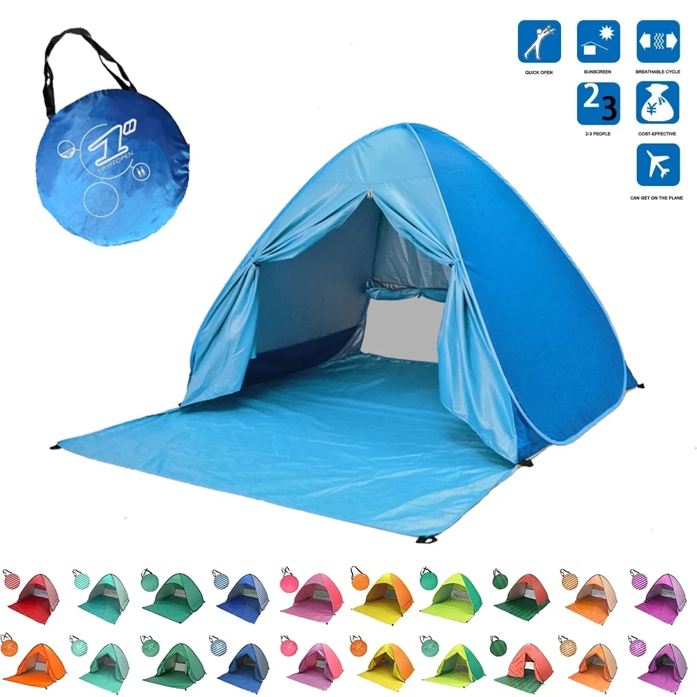 

Beach Tent 165*150*110cm Pop Up Automatic Open Tent Family Ultralight Folding Tents Tourist Fish Camping Anti-UV Fully Sun Shade