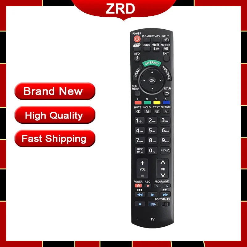 

New N2QAYB000659 For PANASONIC Blu-ray BD DVD 3D TV Remote Control TH-42PZ700 TX-L47ET50 TX-P42S21 TX-P42VT30 TX-P50U10E