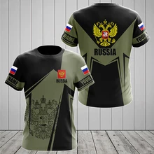 Russia Mens T-shirts Casual Loose Round Neck Russian Flag Short Sleeved Tops Tees Mens Clothing Oversized T-shirt Streetwear