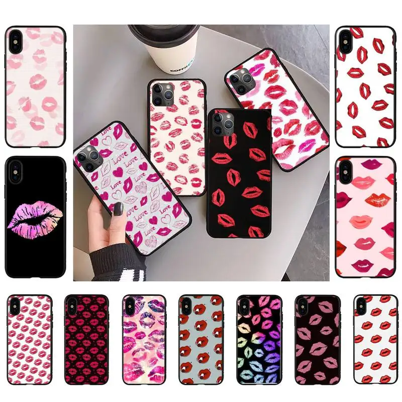 

TOPLBPCS Sexy Girl red Lips Kiss Phone Case for iPhone 11 12 13 mini pro XS MAX 8 7 6 6S Plus X 5S SE 2020 XR case