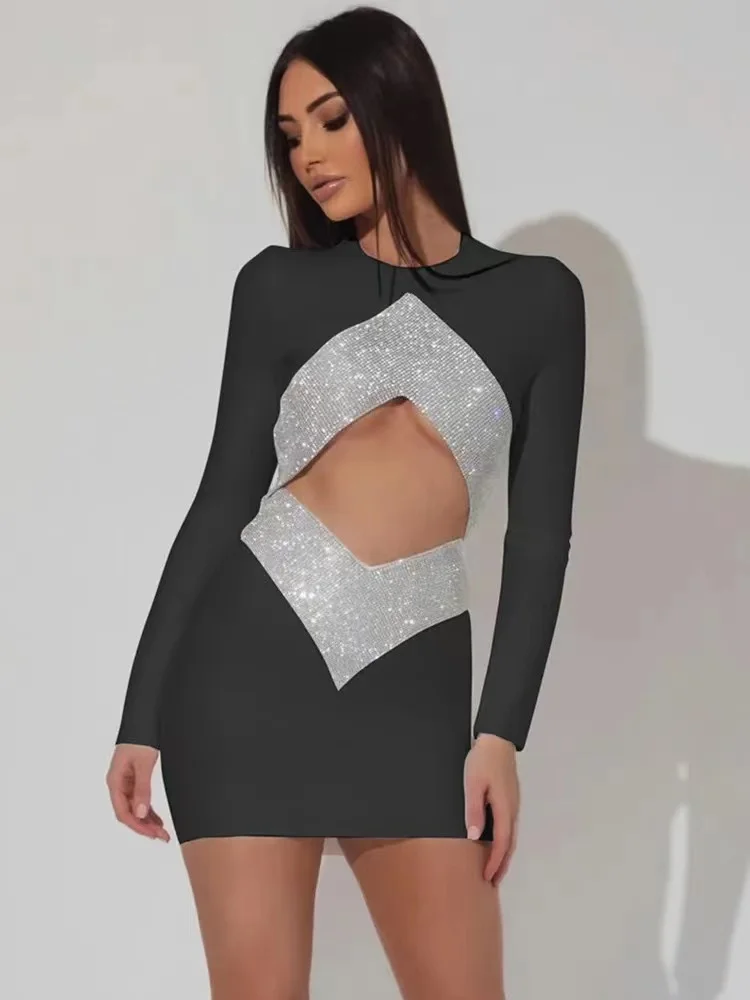 Sexy Cut Out CRYSTAL Bandage Dress Women White Long Sleeve Mini Bodycon Autumn Winter Elegant Party Club Femme Dress Vestidos
Sexy Cut Out CRYSTAL Bandage Dress Women White Long Sleeve Mini Bodycon Autumn Winter Elegant Party Club Femme Dress Vestidos