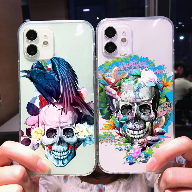 Fashion Color Skull For iPhone 11 Pro Max 12 13 Pro Mini X XR XS Max Se2 6 6S 7 8 Plus Clear Phone Case Black Carcasa
Fashion Color Skull For iPhone 11 Pro Max 12 13 Pro Mini X XR XS Max Se2 6 6S 7 8 Plus Clear Phone Case Black Carcasa