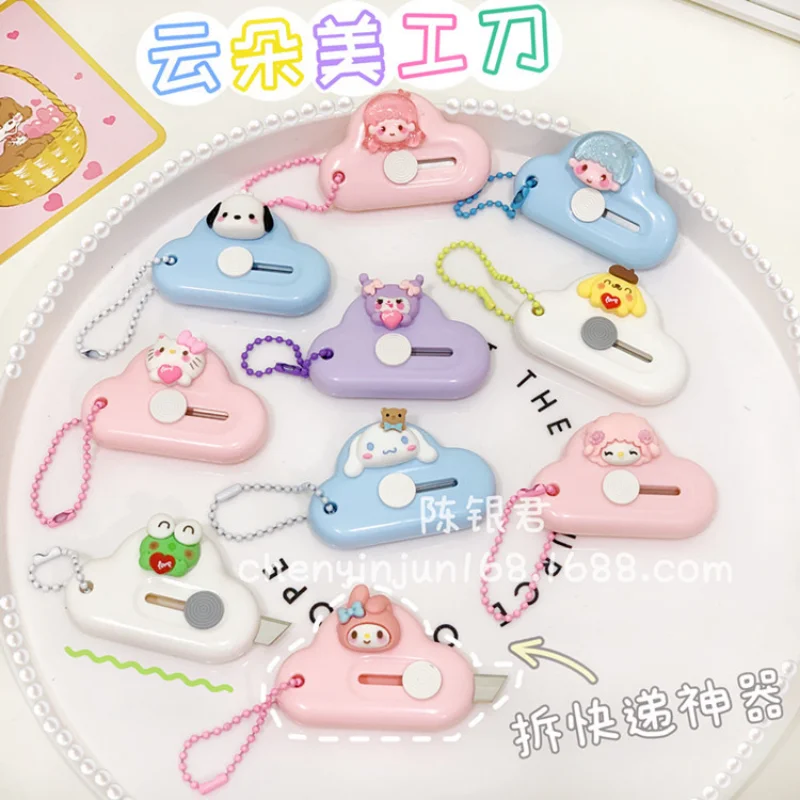 Kawaii Sanrioed Anime Cartoon series Cute Mini Cloud Art Knife Kuromi Box Opener Express Package Cutter
Kawaii Sanrioed Anime Cartoon series Cute Mini Cloud Art Knife Kuromi Box Opener Express Package Cutter