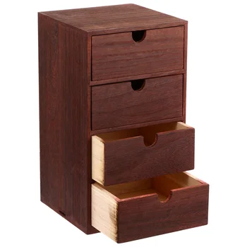 Wooden Storage Box Drawer Organizer Desktop Wood Desk Crates Drawers Tabletop Boxes Dresser Cabinet Cube Mini Outdoor Stationery