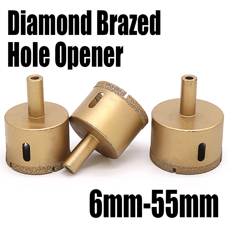 1PCS 6-55mm Diamond Brazed Hole Saw Round Shank Hole Opener For Marble/Ceramic Tile/Glass/Granite Drilling Hole Cutting Opening
1PCS 6-55mm Diamond Brazed Hole Saw Round Shank Hole Opener For Marble/Ceramic Tile/Glass/Granite Drilling Hole Cutting Opening