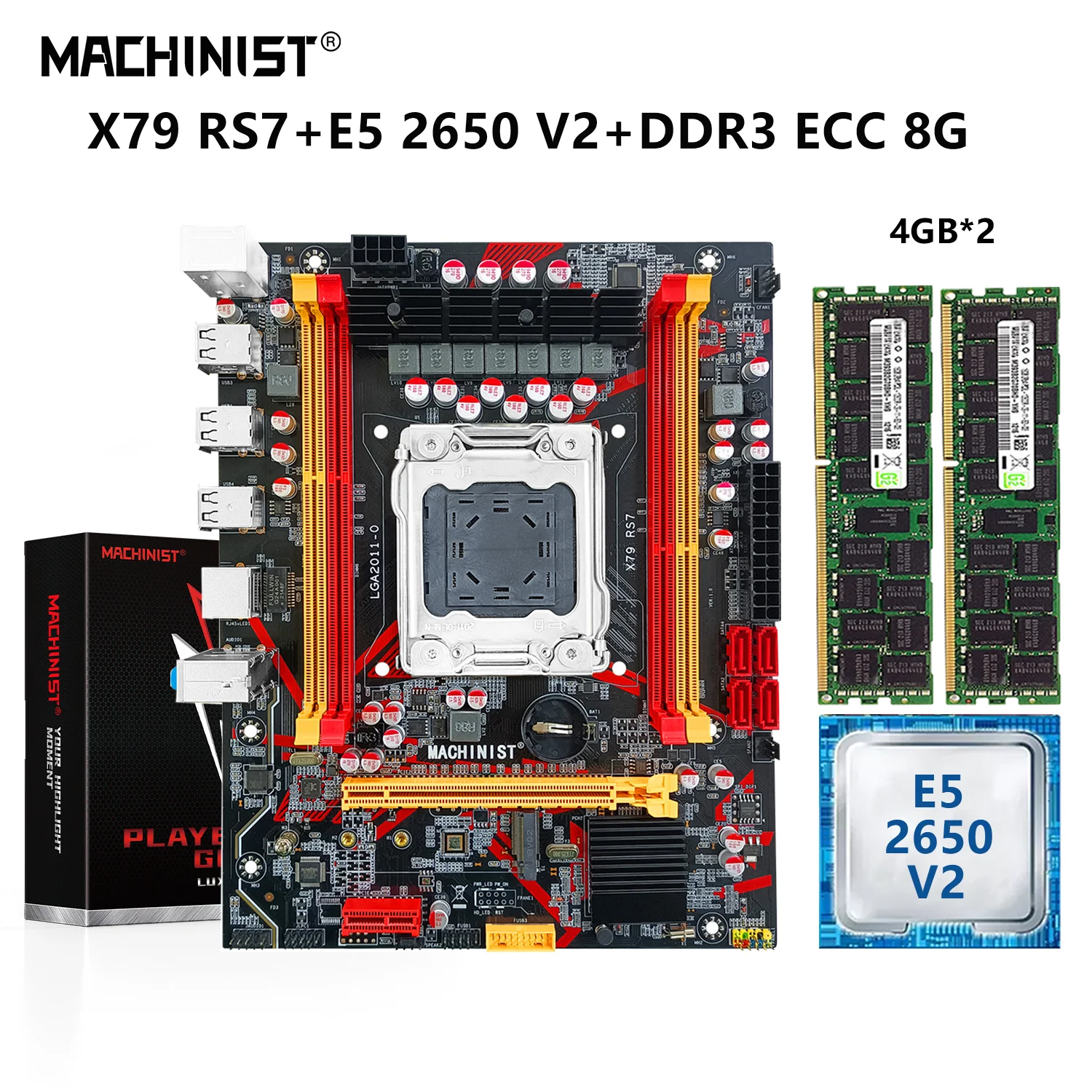 MACHINIST X79 Kit Motherboard LGA 2011 Set With Intel Xeon E5 2650 V2 CPU Processo 8GB(4G*2)DDR3 ECC RAM M.2 NVME X79-RS7
MACHINIST X79 Kit Motherboard LGA 2011 Set With Intel Xeon E5 2650 V2 CPU Processo 8GB(4G*2)DDR3 ECC RAM M.2 NVME X79-RS7