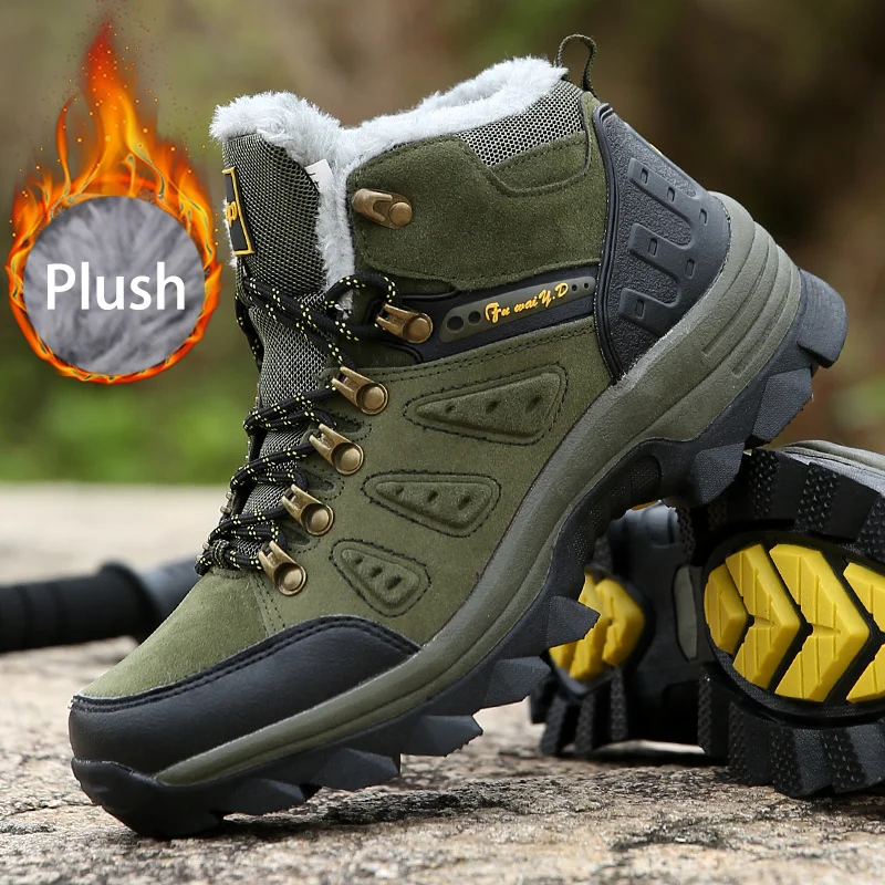 Winter Hiking Shoes Men Warm Plush Snow Boots Non-slip Outdoor Mountain Climbing Shoes Cotton Sneakers Man Sports Ankle Boots
Winter Hiking Shoes Men Warm Plush Snow Boots Non-slip Outdoor Mountain Climbing Shoes Cotton Sneakers Man Sports Ankle Boots