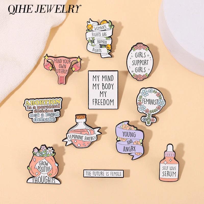 Girl Inspiring Quote Enamel Pins Uterus Brooches Self Love The Future is Female Lapel Badges Jewelry Gift for Lady Free Shipping
Girl Inspiring Quote Enamel Pins Uterus Brooches Self Love The Future is Female Lapel Badges Jewelry Gift for Lady Free Shipping